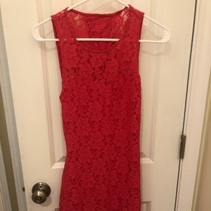 Coral lace dress from express
